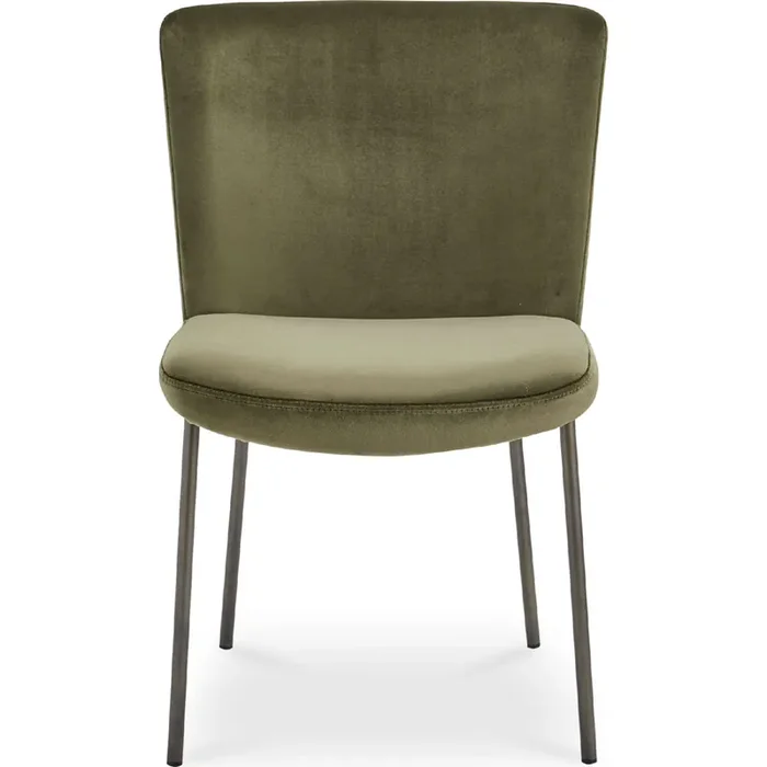 Shop Moe‘s YM-1012-27 Early Dining Chair Green Faux Mohair Fabric Blackened Bronze (Set of 2)