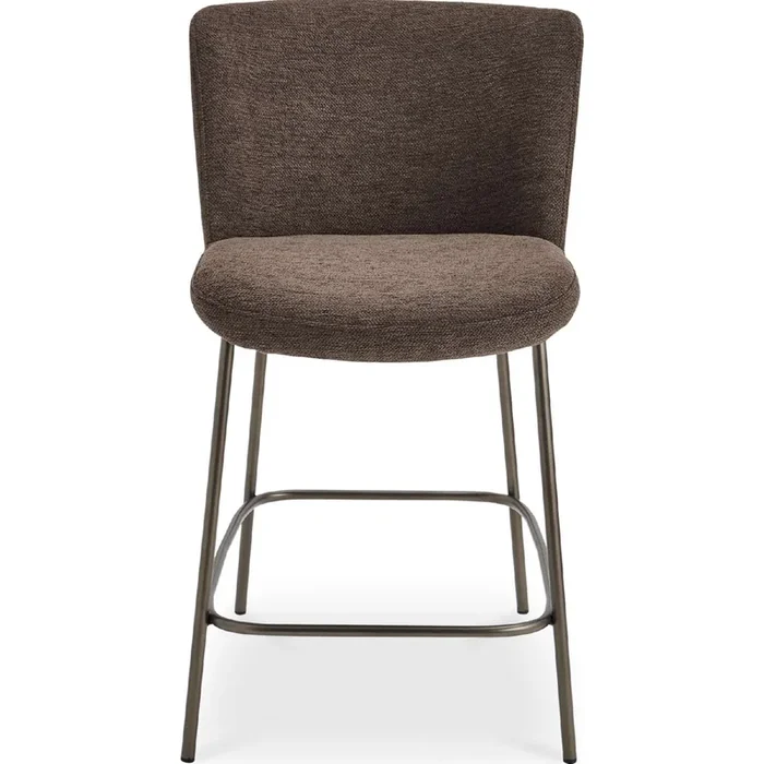 Shop Moe‘s YM-1013-20 Early Counter Stool Dark Brown Fabric Blackened Bronze