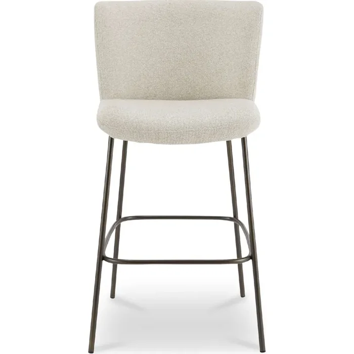Shop Moe‘s YM-1014-34 Early Bar Stool Beige Fabric Blackened Bronze