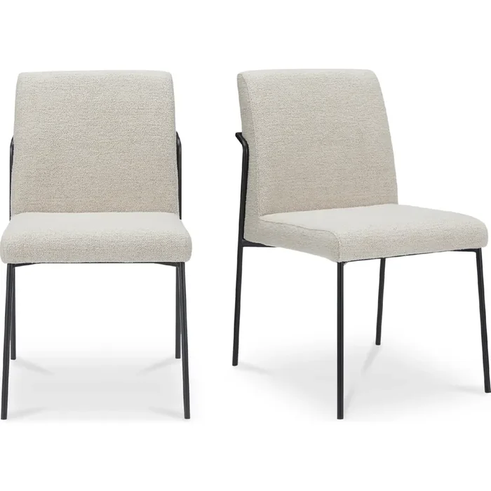 Shop Moe‘s YM-1018-34 Danny Dining Chair Ivory Fabric Metal (Set of 2)