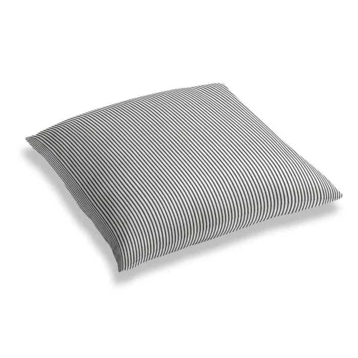 Simple Floor Pillow in Little White Line – Black