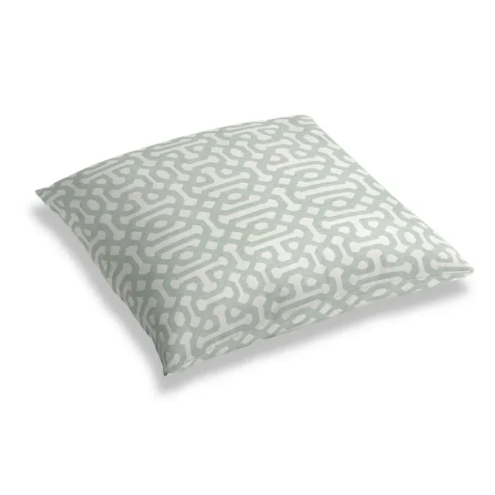 Simple Outdoor Floor Pillow in Sunbrella® Fretwork – Mist