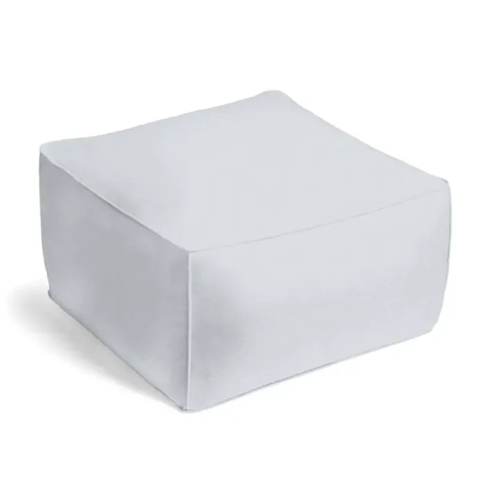 Square Pouf in Classic Linen – Opal