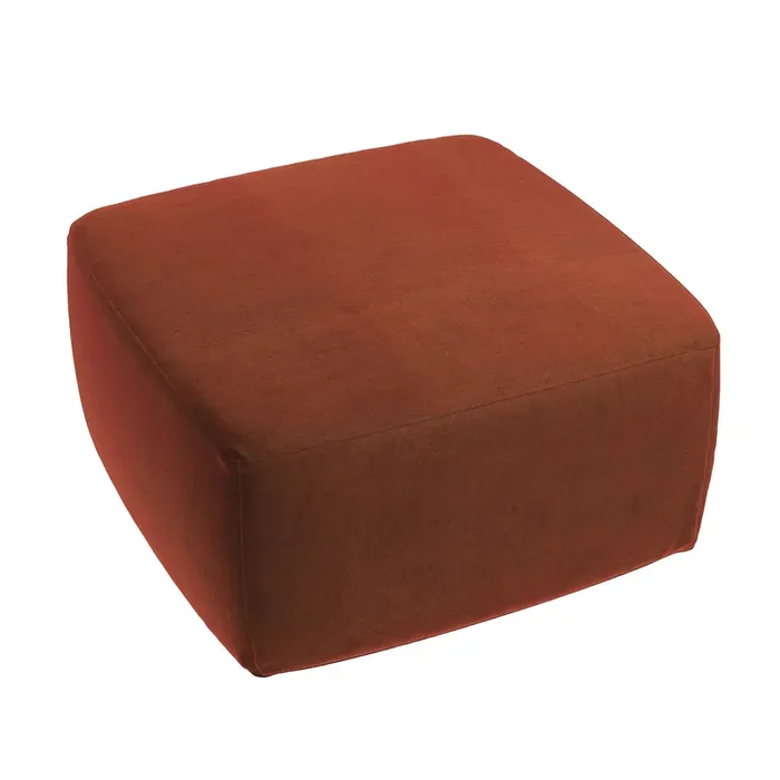 Square Pouf in Classic Velvet – Spice