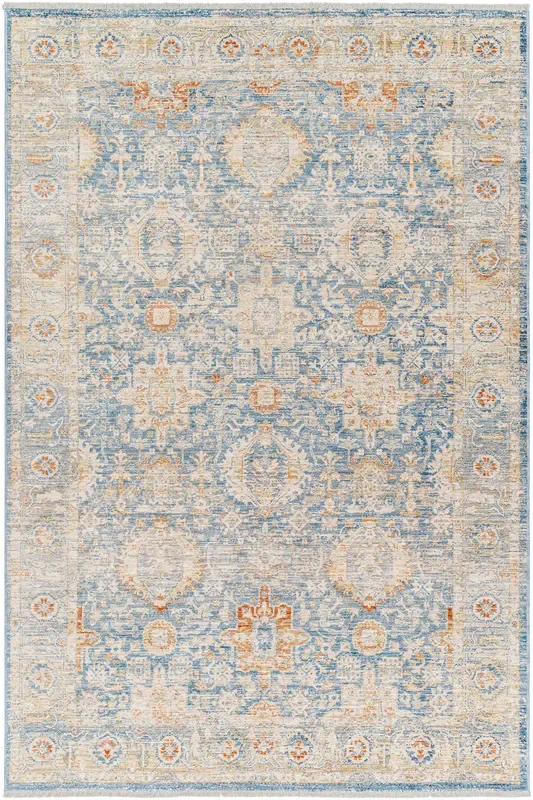 Surya Chicago Chg-2310 Blue, Light Beige, Mustard, Slate, Burnt Orange Rug