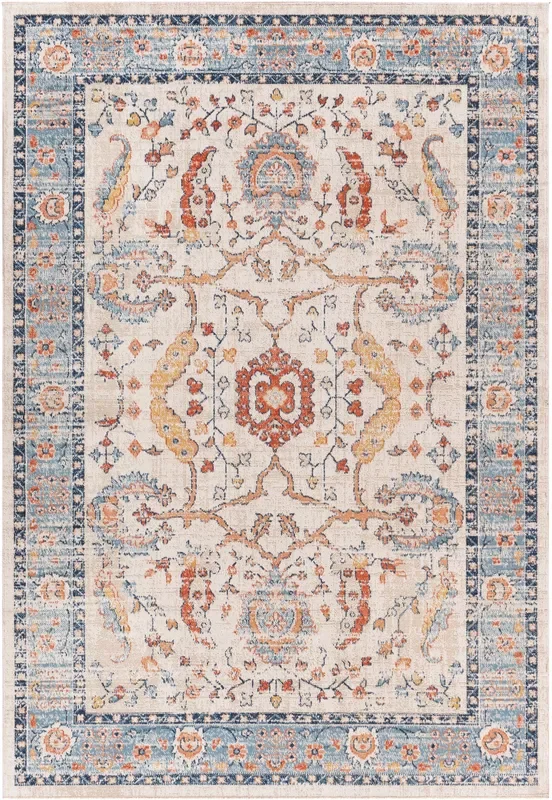 Surya Huntington Beach Htb-2301 Burnt Orange, Denim, Camel, Dark Blue Rugs