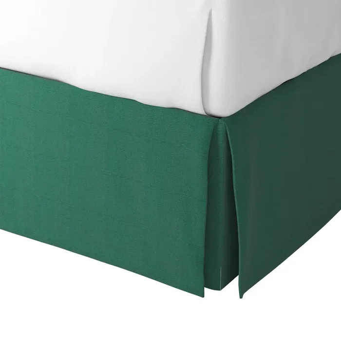 Tailored Bedskirt in Slubby Linen – Spruce