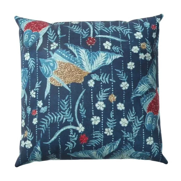 Throw Pillow in Koi Pond – Blue