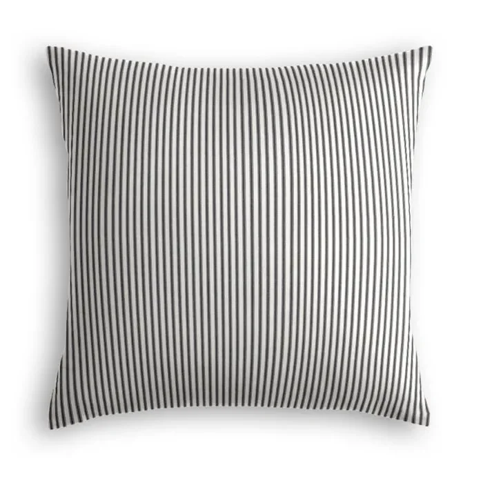 Throw Pillow in Little White Line – Black