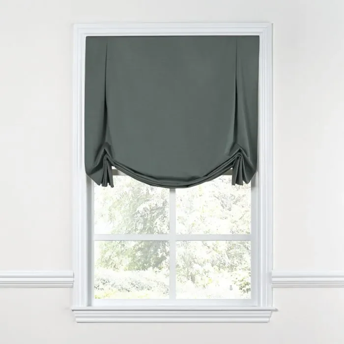 Tulip Roman Shade in Lush Linen – Charcoal