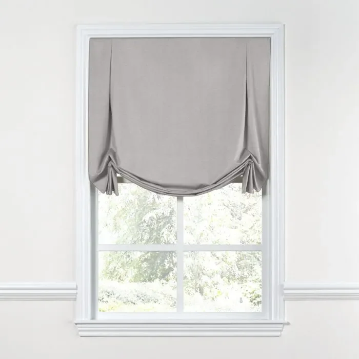 Tulip Roman Shade in Lush Linen – Smokey Quartz