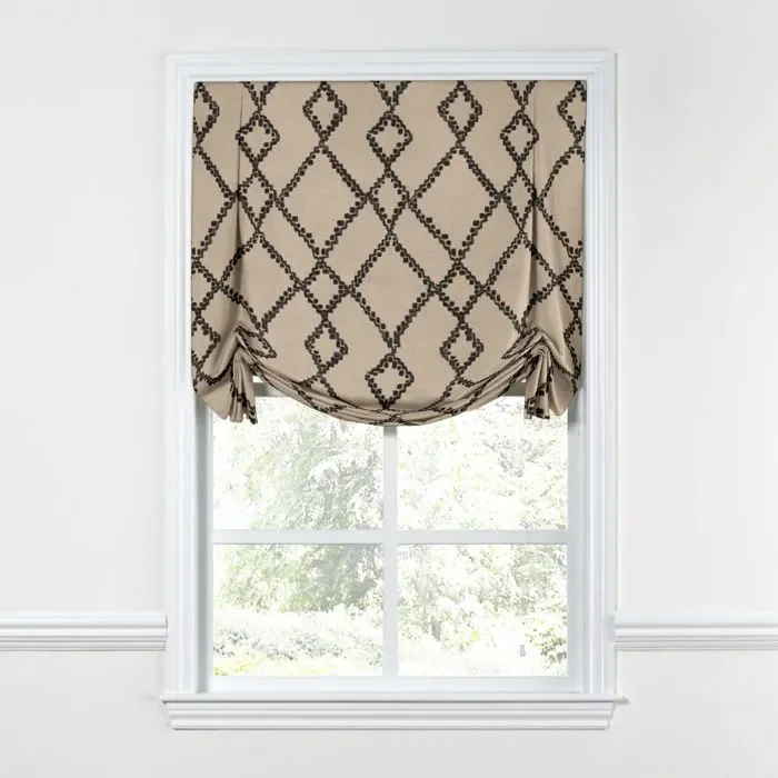 Tulip Roman Shade in Trellis Island – Black